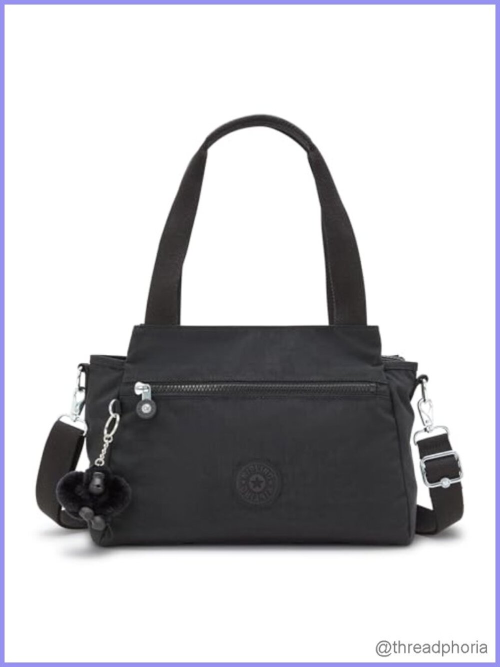 Lightweight Nylon Crossbody Bag Multi-Compartment Magnetic Snap Pockets Shoulder